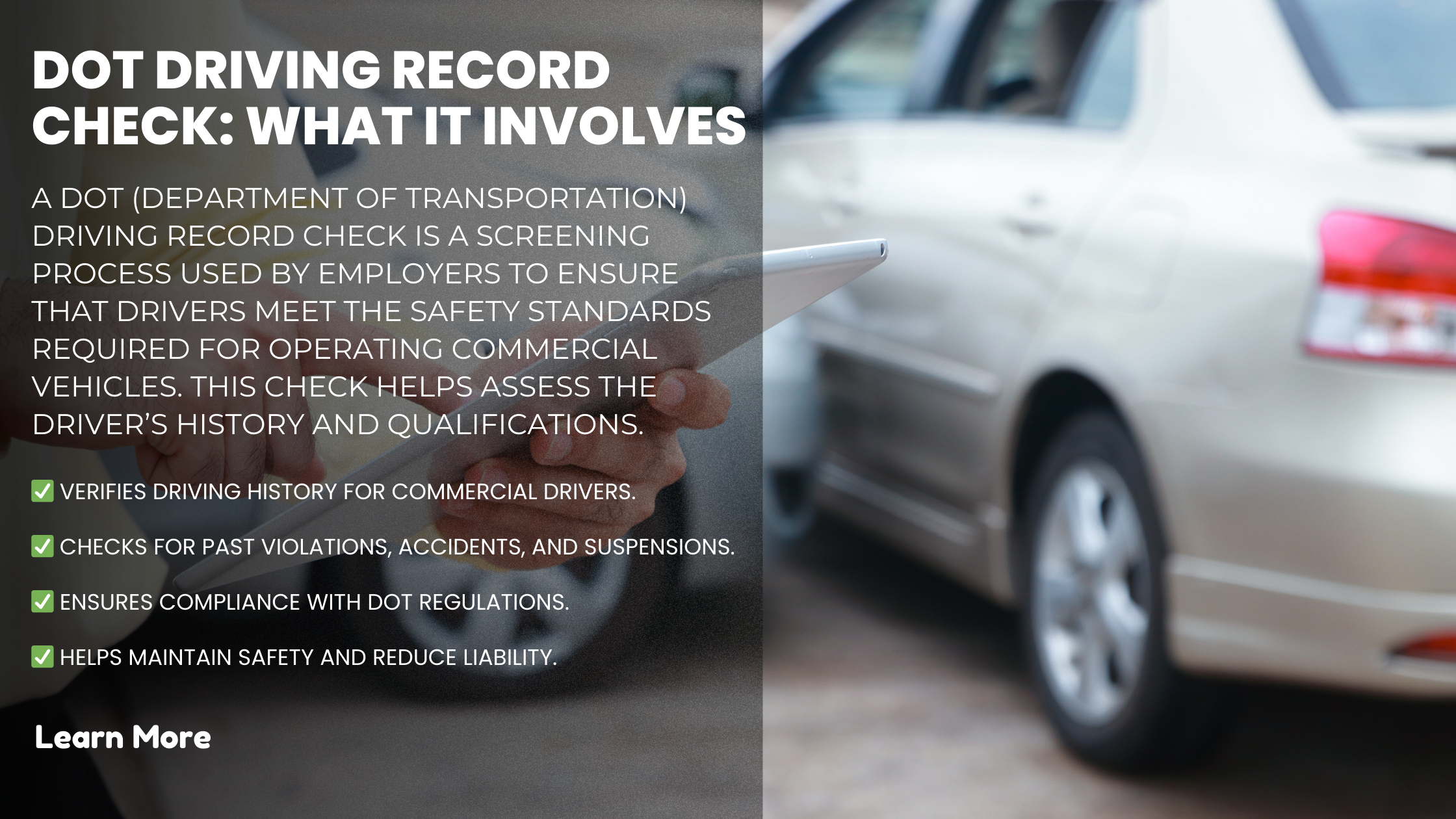 Why DOT Driving Record Checks are Essential for Safe and Compliant Hiring