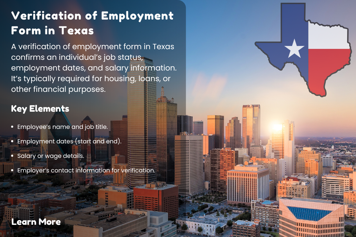 Complete Guide to the Verification of Employment Form in Texas