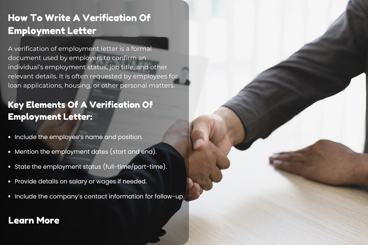 Step-by-Step Guide to Writing a Verification of Employment Letter